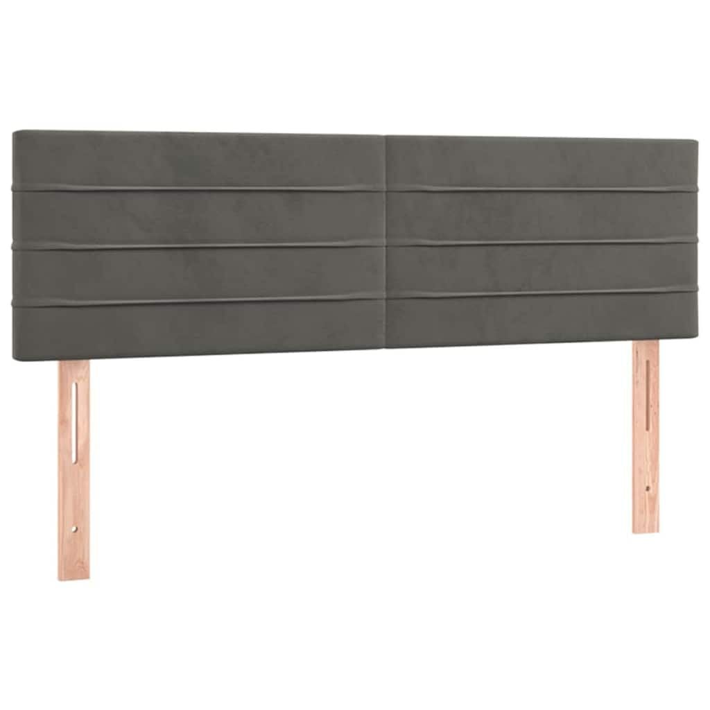 265162 - VIDA XL Kokë shtrati Gri e errët 144x5x78/88 cm Kadife