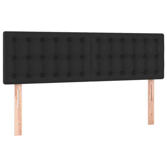 141482 - vidaXL Mbështetëse krevati (headboard), e zezë, 144×5×78/88 cm, lëkurë artificiale