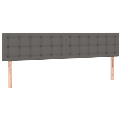 280173 - VIDAXL Kokë shtrati Gri 160x5x78/88 cm Lëkurë artificiale