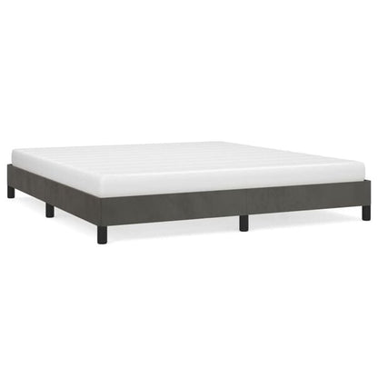 291163 - VIDAXL Kornizë shtrati pa dyshek, gri e errët 160x200 cm, kadife