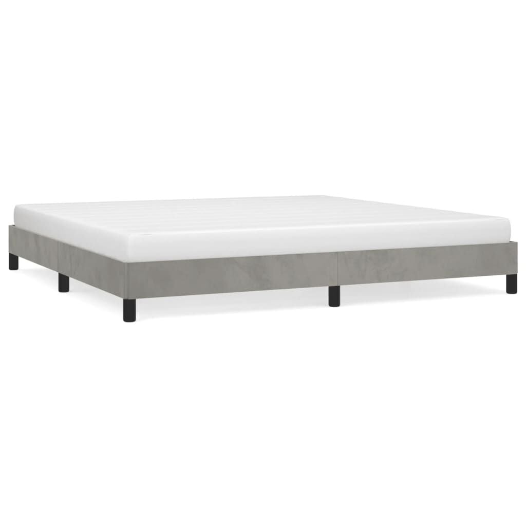 280179 - VIDAXL Kornizë shtrati pa dyshek Gri e çelët 200x200 cm Kadife