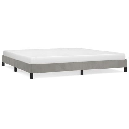 280179 - VIDAXL Kornizë shtrati pa dyshek Gri e çelët 200x200 cm Kadife