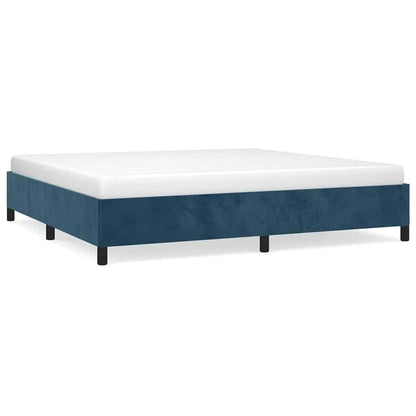 291165 - VIDAXL Kornizë shtrati pa dyshek, blu e errët 200x200 cm, kadife