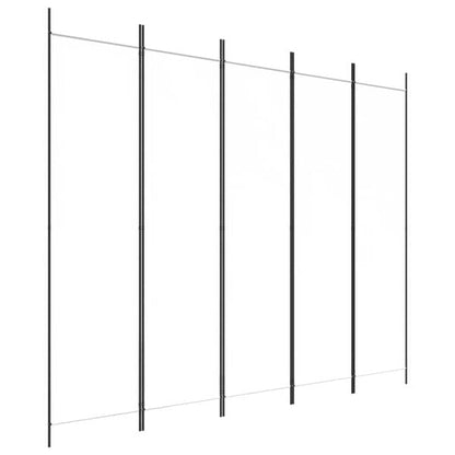 244525 - VIDA XL Ndarës Dhome me 5 Panele, i Bardhë 250x200 cm, Material