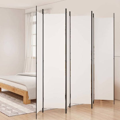 291174 - VIDAXL Ndarës Dhome me 6 Panele, i Bardhë 300x220 cm, Material
