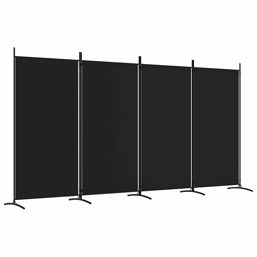265177 - VIDAXL Ndarës Dhome me 4 Panele, ngjyrë e zezë, 346x180 cm, material