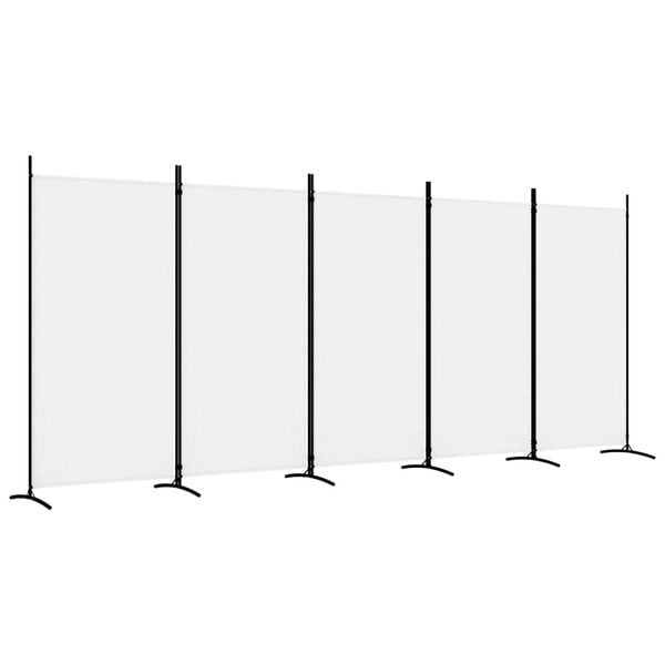 244528 - VIDA XL Ndarës Dhome me 5 Panele, i Bardhë 433x180 cm, Material