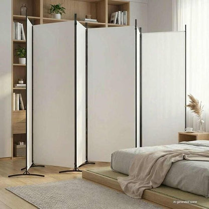 291178 - VIDAXL Ndarës Dhome me 6 Panele, i Bardhë 520x180 cm, Material