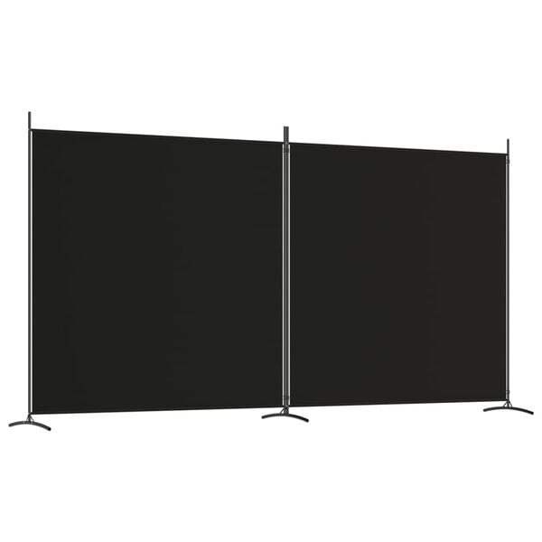 244530 - VIDA XL Ndarës Dhome me 2 Panele, Ngjyrë e Zezë 348x180 cm, Material