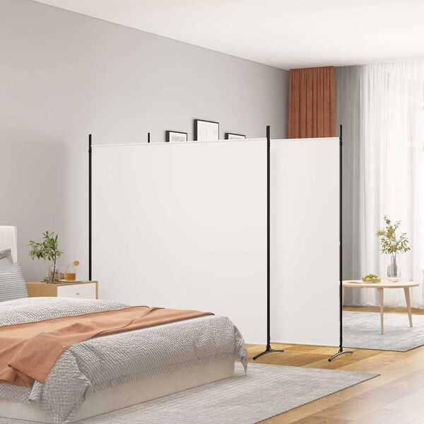 291181 - VIDAXL Ndarës Dhome me 3 Panele, i Bardhë, 525x180 cm, Material