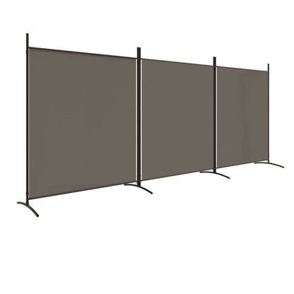 280192 - VIDAXL Ndarëse Dhome me 3 Panele, Ngjyrë Antraciti 525x180 cm, Pëlhurë
