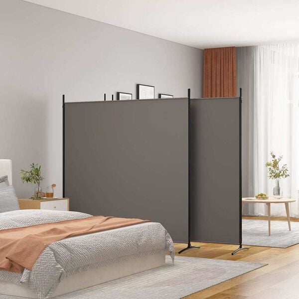 334139 - VIDAXL Ndarëse Dhome me 4 Panele, Ngjyrë Antraciti 698x180 cm, Pëlhurë