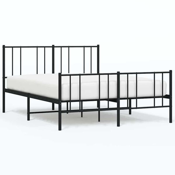 212208 - VIDAXL Kornizë Shtrati Metalik pa Dyshek me Mbështetëse Këmbësh, E Zezë 160x200 cm