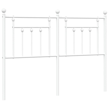 280203 - VIDAXL Kokë shtrati metalike, e bardhë, 140 cm