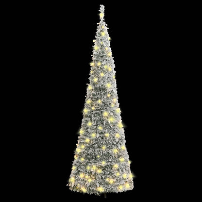 181591 - vidaXL Pemë Artificiale Krishtlindjesh me Dritë – Flocked Snow, 150 LEDs, 180 cm