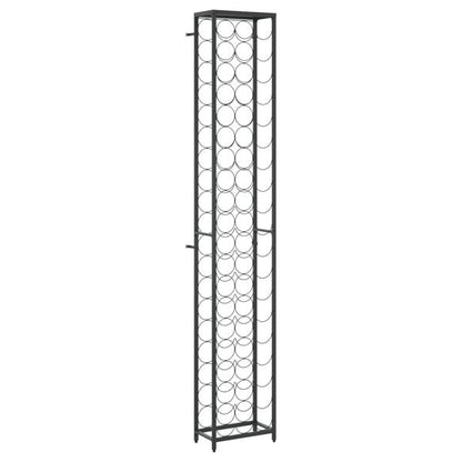 333182 - VIDAXL Raft Vere për 57 Shishe, i Zi 34x18x200 cm, Hekur i farkëtuar