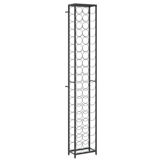 333182 - VIDAXL Raft Vere për 57 Shishe, i Zi 34x18x200 cm, Hekur i farkëtuar