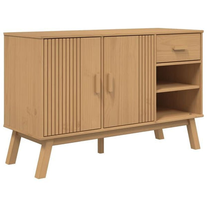 291201 - VIDA XL Bufe "OLDEN" Ngjyrë Kafe 114x43x73,5 cm Dru Pishe i Fortë