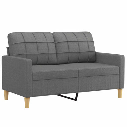 244521 - vidaXL Divan 2-Ulës, 120 cm, Pëlhurë, Ngjyrë Gri e Errët