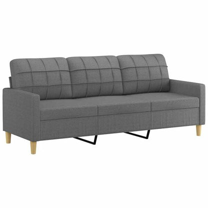 333299 - VIDAXL Divan 3-Vendësh, gri e errët, 180 cm, pëlhurë