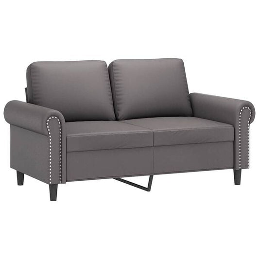 333304 - VIDAXL Divan 2-Vendësh Gri 120 cm Lëkurë artificiale