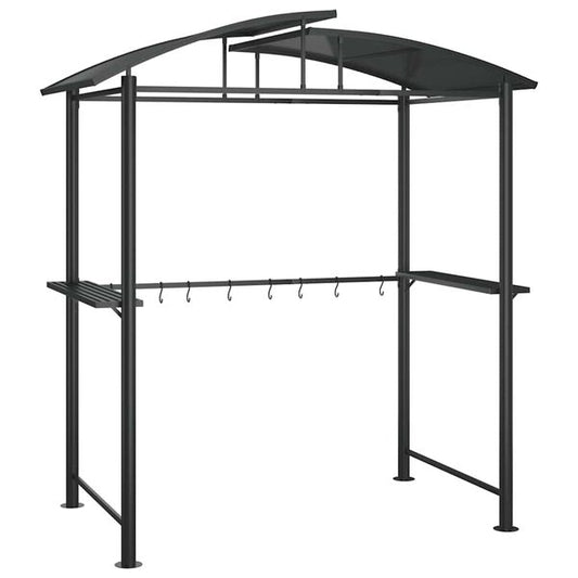 212039 - VIDAXL Gazebo për Barbecue me Rafte Anësore, Ngjyrë Antraciti 210x114x230 cm, Çelik