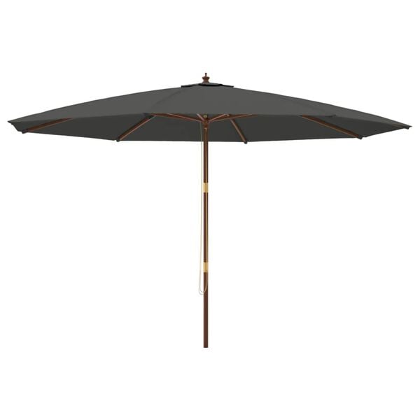 333207 - VIDAXL Çadër dielli për kopsht me shkop druri Antracit 400x273 cm
