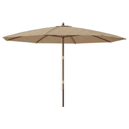 333208 - VIDAXL Çadër dielli për kopsht me shkop druri, ngjyrë bezhë 400x273 cm