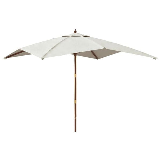 244570 - VIDA XL Çadër dielli për kopsht me shkop druri, ngjyrë rëre 300x300x273 cm