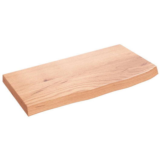 280239 - VIDAXL Raft Muri Ngjyrë Kafe e Çelët 60x30x(2-4) cm Lisi i Trajtuar