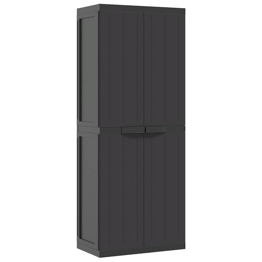 280241 - VIDAXL Dollap Plastike Ruajtjeje për Jashtë, i Zi 65x37x165 cm PP