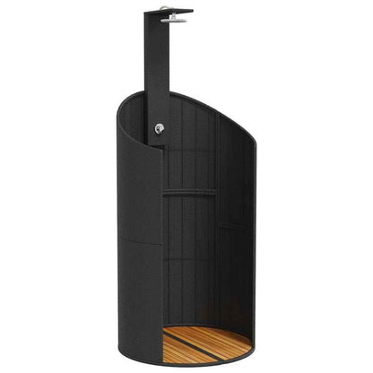 291240 - VIDAXL Dush i Jashtëm i Zi 100x100x241,5 cm prej Polietileni Ratan dhe Druri Akacie