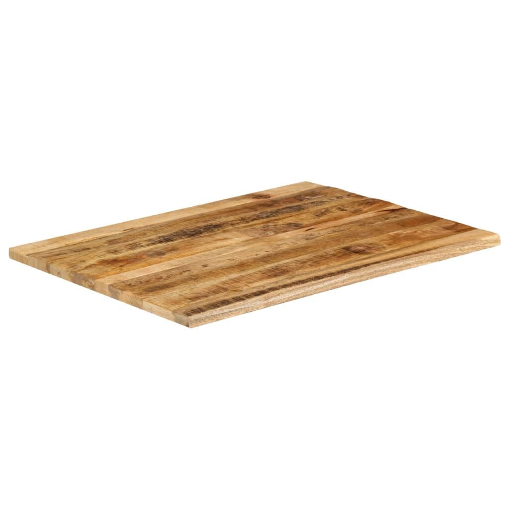 265238 - VIDAXL Sipërfaqe Tavoline 90x80x2,5 cm Dru i Masturbuar me Skaje Live, Mango e Ashpër