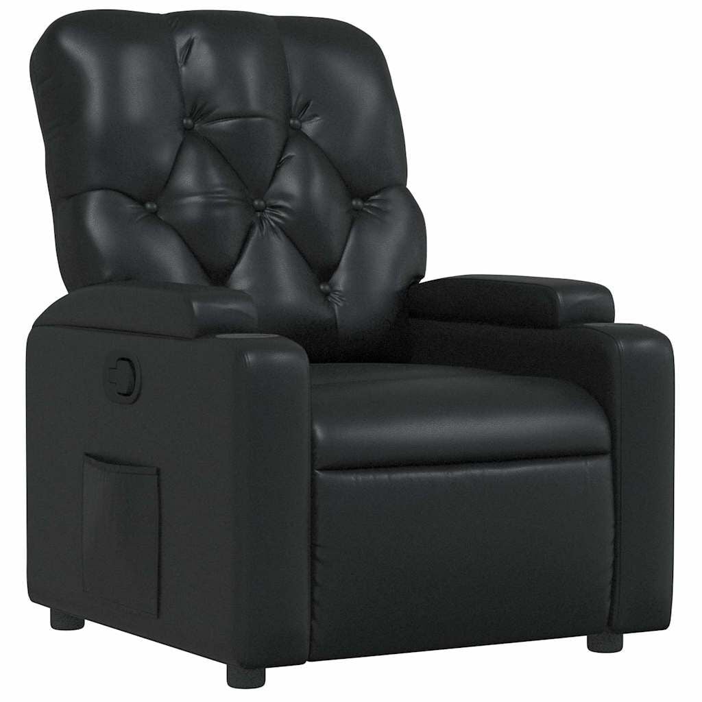 265255 - VIDA XL Karrige me mbështetëse prej lëkure artificiale e zezë