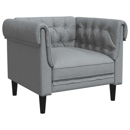 280273 - VIDA XL Divan Kolltuk Chesterfield, Ngjyrë Gri e Çelët, Pëlhurë