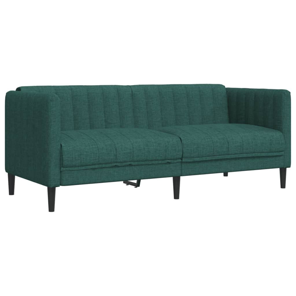 265260 - VIDA XL Divan 2-Vendësh, Material Jeshile i Errët