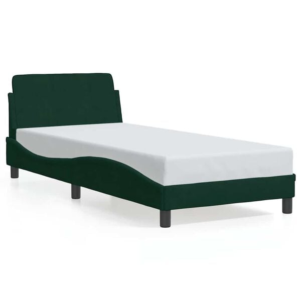 334198 - VIDA XL Kornizë shtrati "Dover" Jeshile e Errët 90x190 cm Kadife