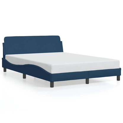 265263 - VIDA XL Kornizë shtrati me kokë shtrati "Dover" Blu 140x190 cm Pëlhurë