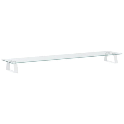 265267 - VIDA XL Stand Monitori E Bardhë 100x20x8 cm Xham i Temperuar dhe Metal i Temperuar
