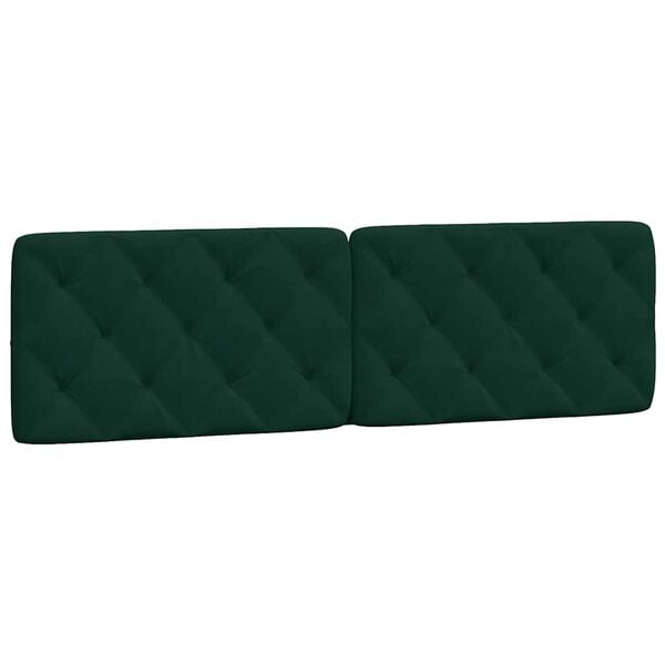 244611 - VIDAXL Jastëk koke shtrati, jeshile e errët, 180 cm, kadife