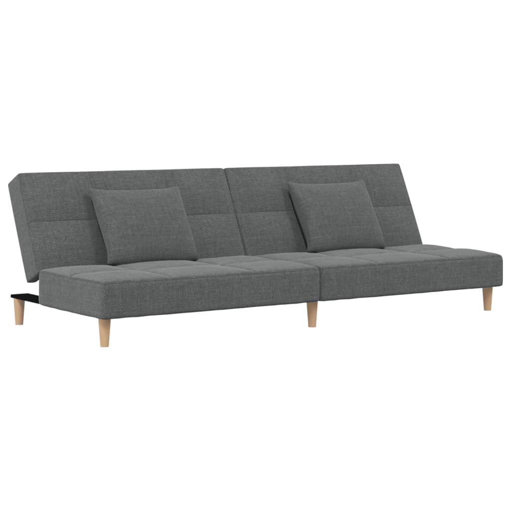 265272 - VIDAXL Divan-Krevat 2-Vendësh me Dy Jastëkë, Material Gri i Errët