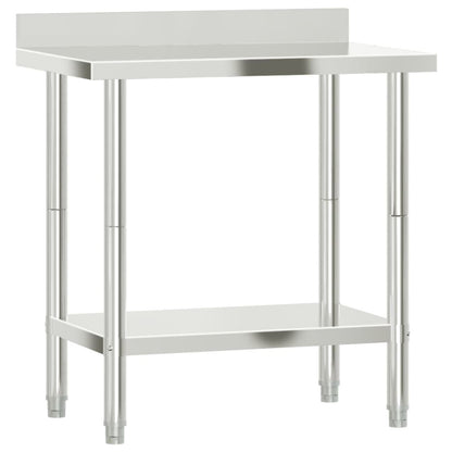 280280 - VIDA XL Tavolinë Pune Kuzhine me Spërkatje Prapa 82,5x55x93 cm Çelik Inoks