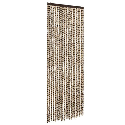 291269 - VIDAXL Perde me Miza, Bezhë dhe Kafe 90x200 cm, Shenille