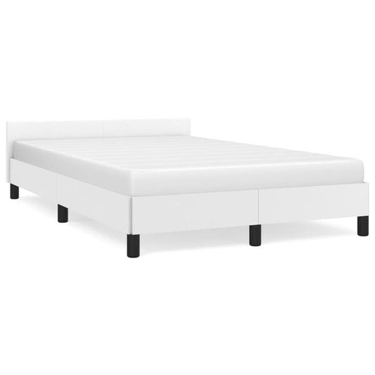 334210 - VidaXL Kornizë shtrati pa dyshek, e bardhë 120x190 cm, lëkurë artificiale