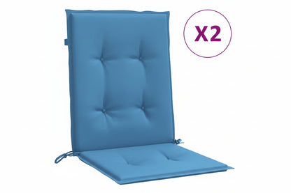 244620 - VIDAXL Jastëkë Karrigesh me Mbrapa të Ulëta, 2 copë, Blu Melange, 100x50x4 cm, Material