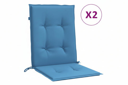 244620 - VIDAXL Jastëkë Karrigesh me Mbrapa të Ulëta, 2 copë, Blu Melange, 100x50x4 cm, Material