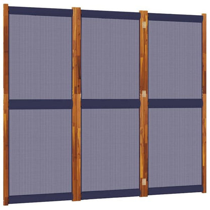 291286 - VIDAXL Ndarës Dhome me 3 Panele, Blu e Errët 210x180 cm