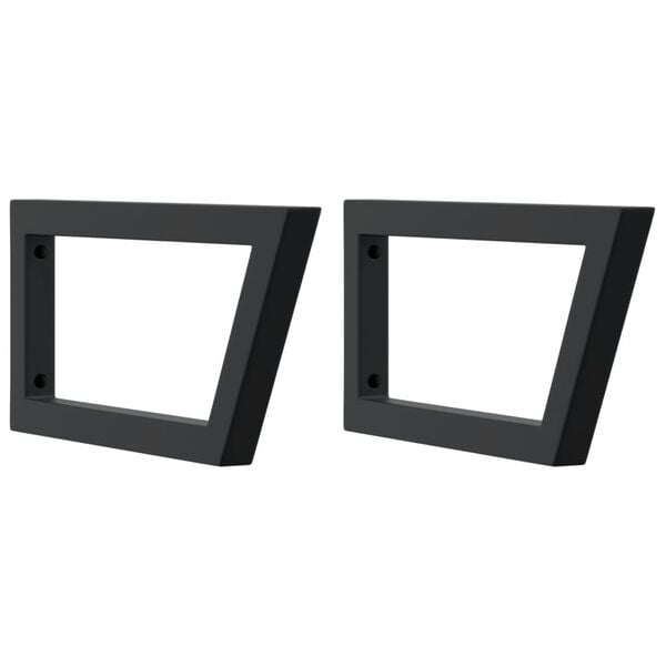 291296 - VIDAXL Mbështetëse Rafti për Lavaman, 2 copë, Çelik Trapezoid i Zi