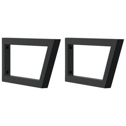 291296 - VIDAXL Mbështetëse Rafti për Lavaman, 2 copë, Çelik Trapezoid i Zi