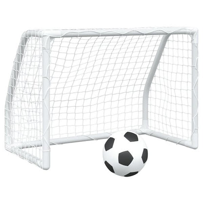244638 - VIDA XL Porta Futbolli për Fëmijë 2 copë me Top 64x35x48 cm Metalike të Bardha